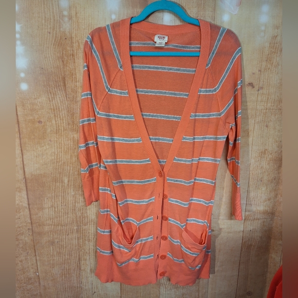 Mossimo Supply Co. Sweaters - Mossimo Supply Co Pink and Gray Long Cardigan Sweater